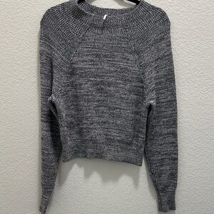 Free People Charcoal Crew Neck Sweater